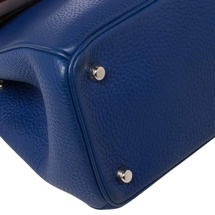 مملوكة مسبقًا Dior Blue Leather Small Be Dior Flap Top Handle Bag