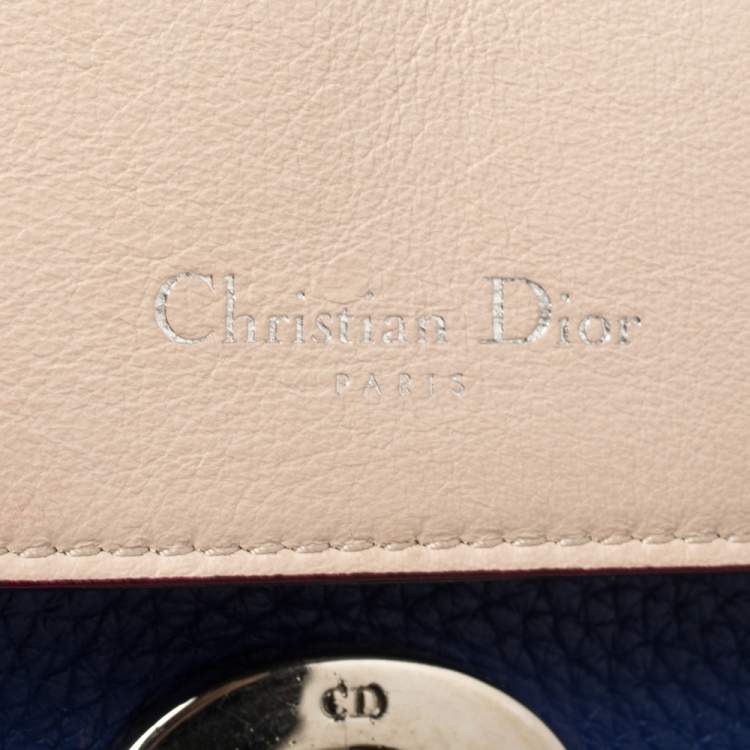 مملوكة مسبقًا Dior Blue Leather Small Be Dior Flap Top Handle Bag