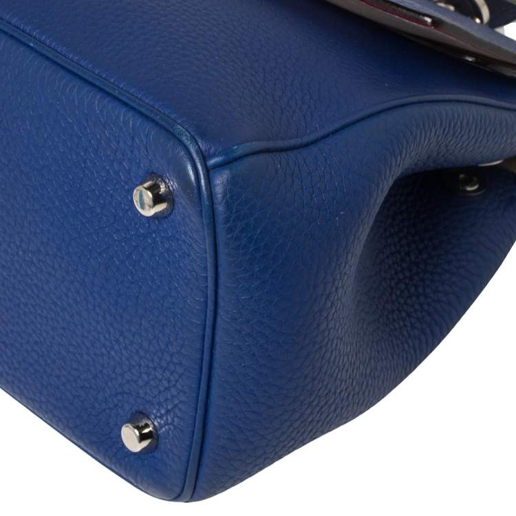 مملوكة مسبقًا Dior Blue Leather Small Be Dior Flap Top Handle Bag