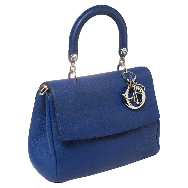 مملوكة مسبقًا Dior Blue Leather Small Be Dior Flap Top Handle Bag