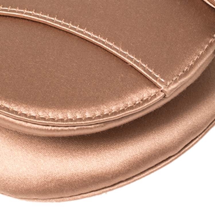Pre Owned Dior Dusky Pink Satin Mini Saddle Bag