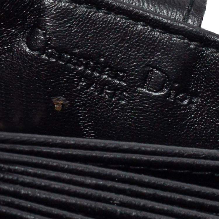 Pre Owned  Dior Black Cannage Leather Lady Dior Gusset Card Case 