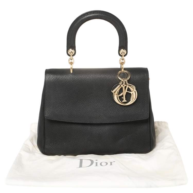 Pre Owned Dior Black Leather Small Be Dior Flap Top Handle Bag