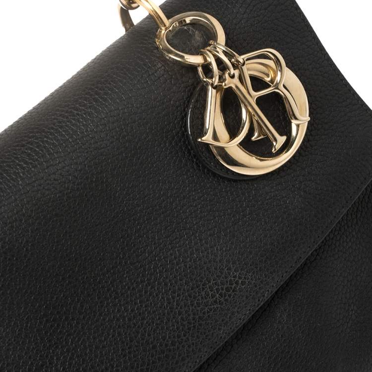 Pre Owned Dior Black Leather Small Be Dior Flap Top Handle Bag