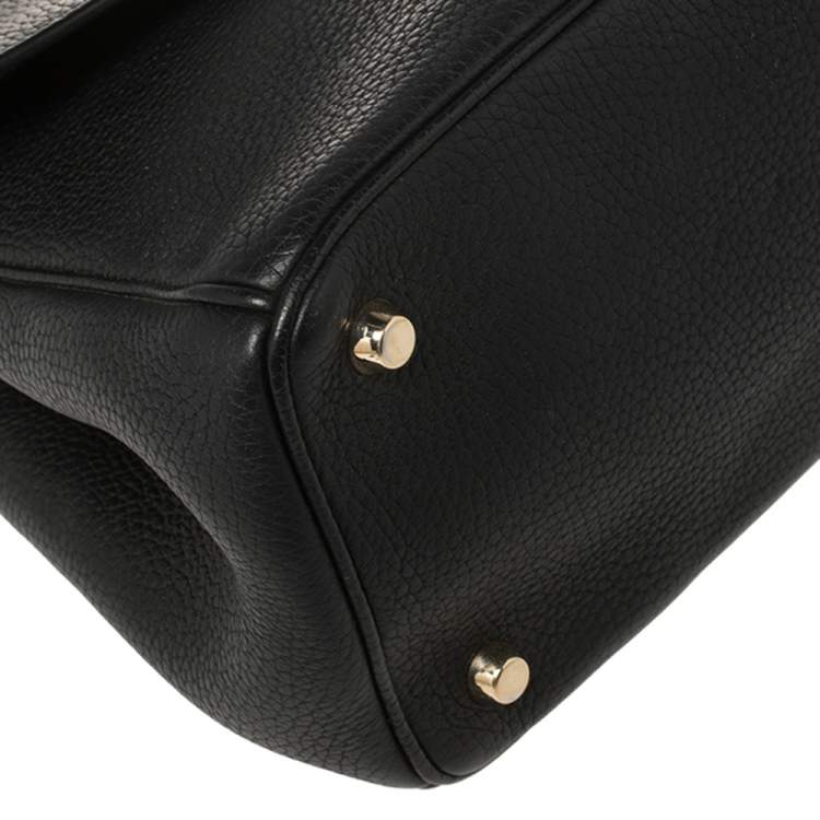 Pre Owned Dior Black Leather Small Be Dior Flap Top Handle Bag