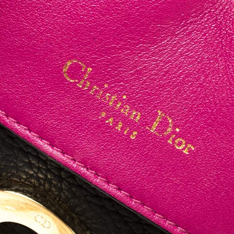 Pre Owned Dior Black Leather Small Be Dior Flap Top Handle Bag