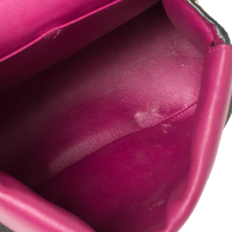 Pre Owned Dior Black Leather Small Be Dior Flap Top Handle Bag