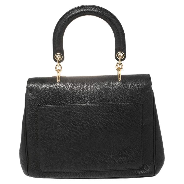 Pre Owned Dior Black Leather Small Be Dior Flap Top Handle Bag