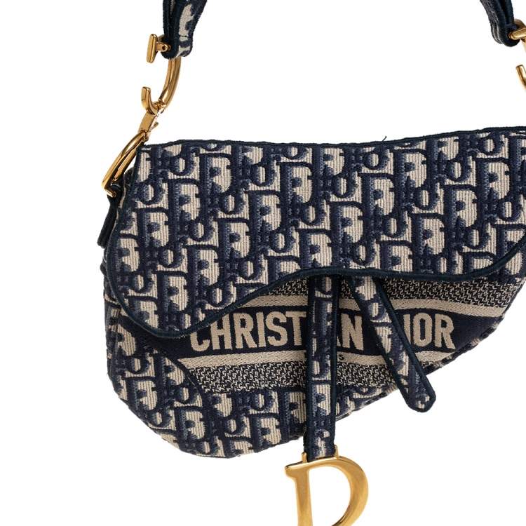 مملوكة مسبقًا Dior Blue Diorissimo Canvas Saddle Shoulder Bag
