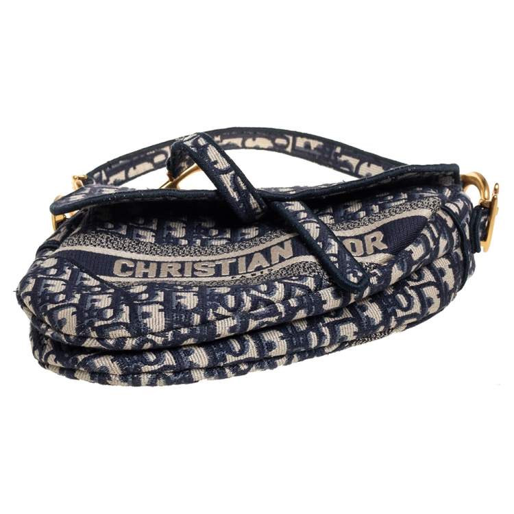مملوكة مسبقًا Dior Blue Diorissimo Canvas Saddle Shoulder Bag