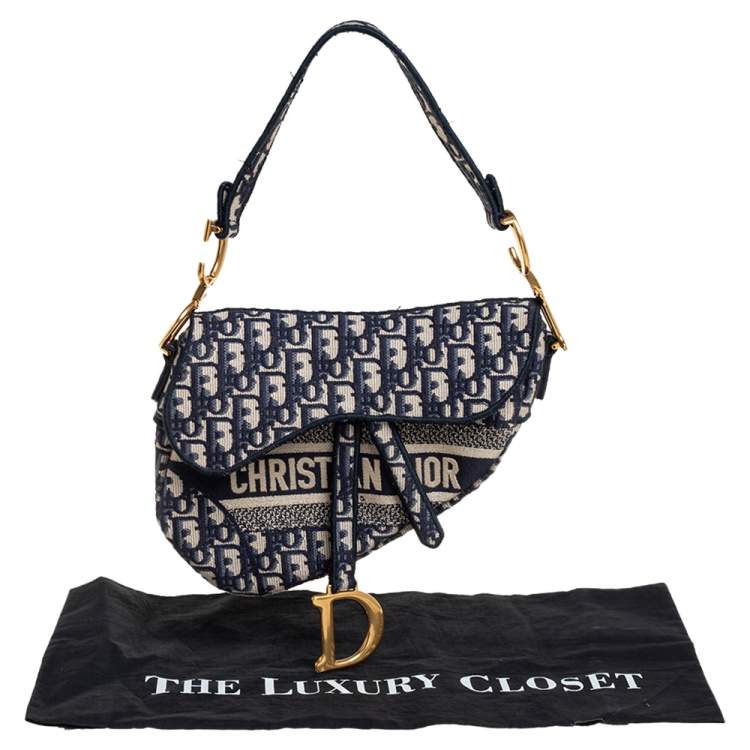 مملوكة مسبقًا Dior Blue Diorissimo Canvas Saddle Shoulder Bag
