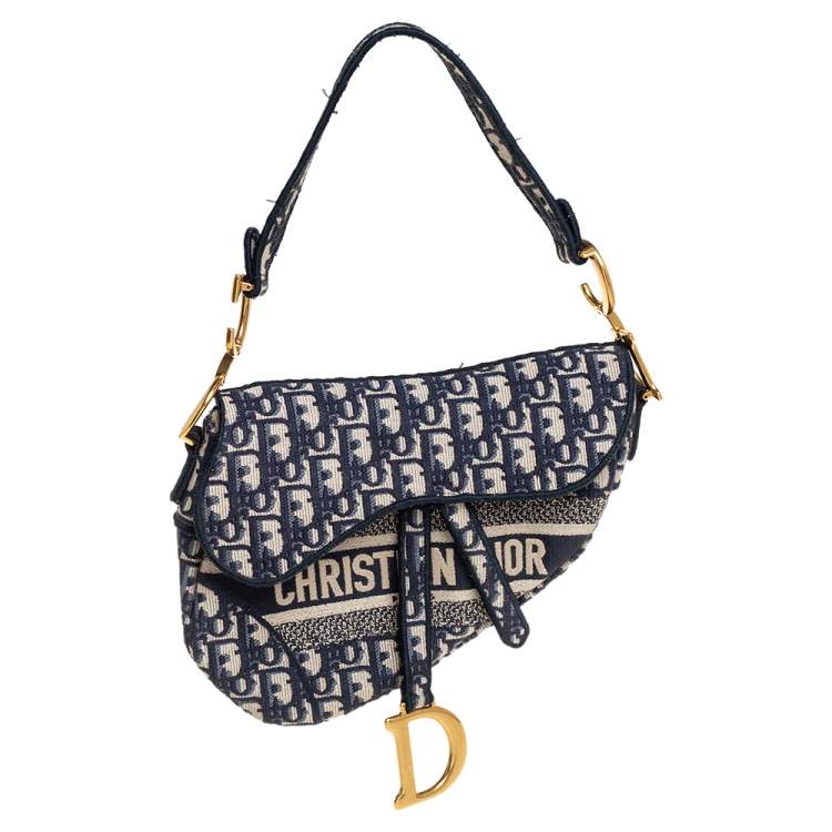 مملوكة مسبقًا Dior Blue Diorissimo Canvas Saddle Shoulder Bag