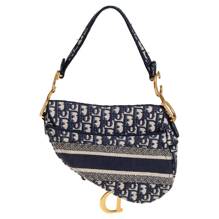 مملوكة مسبقًا Dior Blue Diorissimo Canvas Saddle Shoulder Bag