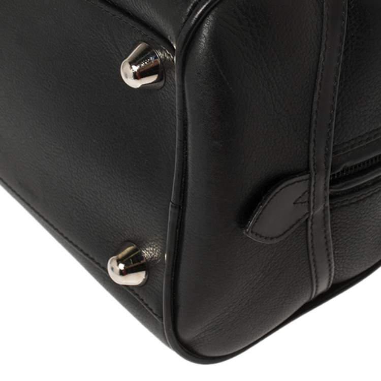 Pre Owned Dior Black Leather Gambler Dice Bowler Bag