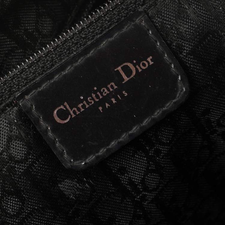 Pre Owned Dior Black Leather Gambler Dice Bowler Bag
