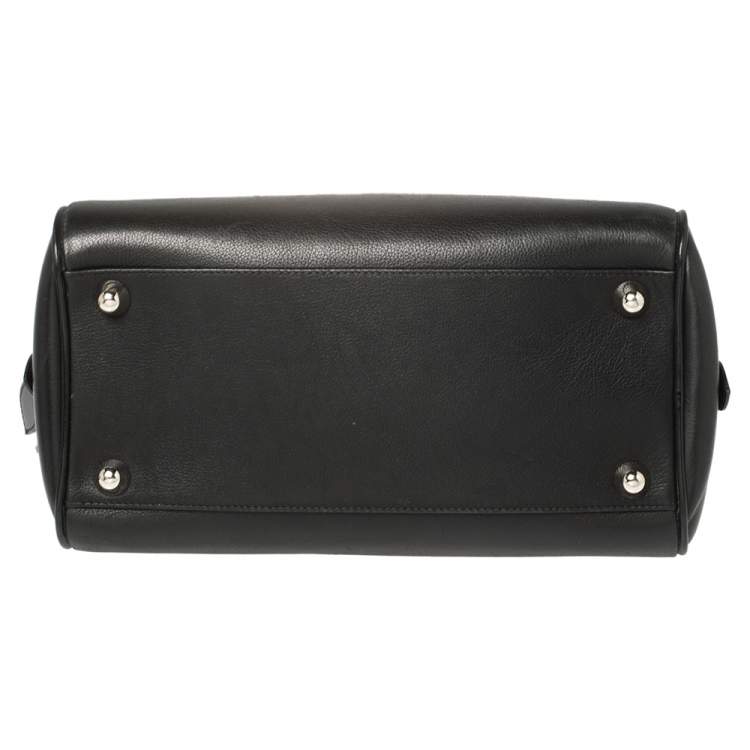 Pre Owned Dior Black Leather Gambler Dice Bowler Bag
