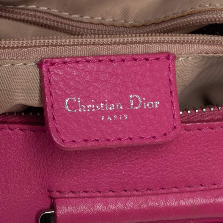Pre Owned Dior Pink/Beige Diorissimo Canvas Small Boston Bag
