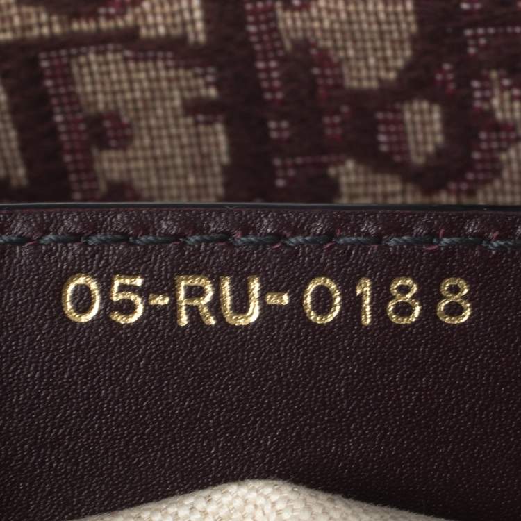 Pre Owned Dior Burgundy/Beige Oblique Canvas Saddle Bag
