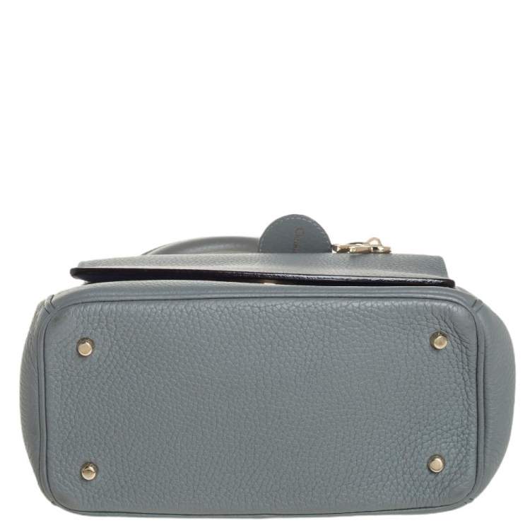 Pre Owned Dior Grey Leather Mini Be Dior Flap Top Handle Bag