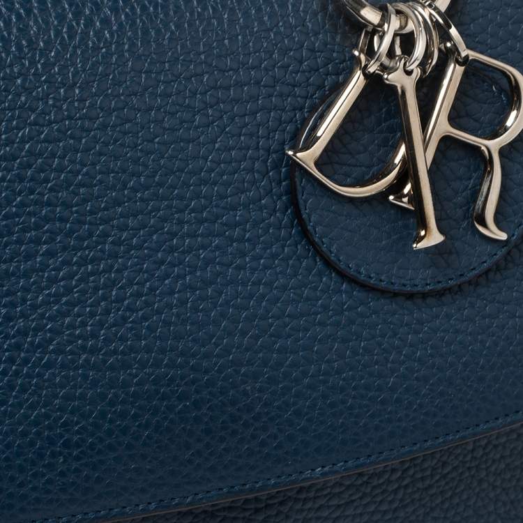 Pre Owned Dior Blue Leather Small Be Dior Flap Top Handle Bag