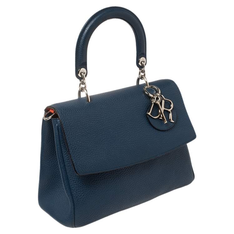 Pre Owned Dior Blue Leather Small Be Dior Flap Top Handle Bag
