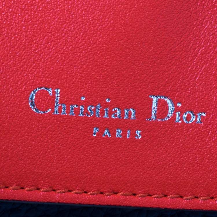 Pre Owned Dior Blue Leather Small Be Dior Flap Top Handle Bag