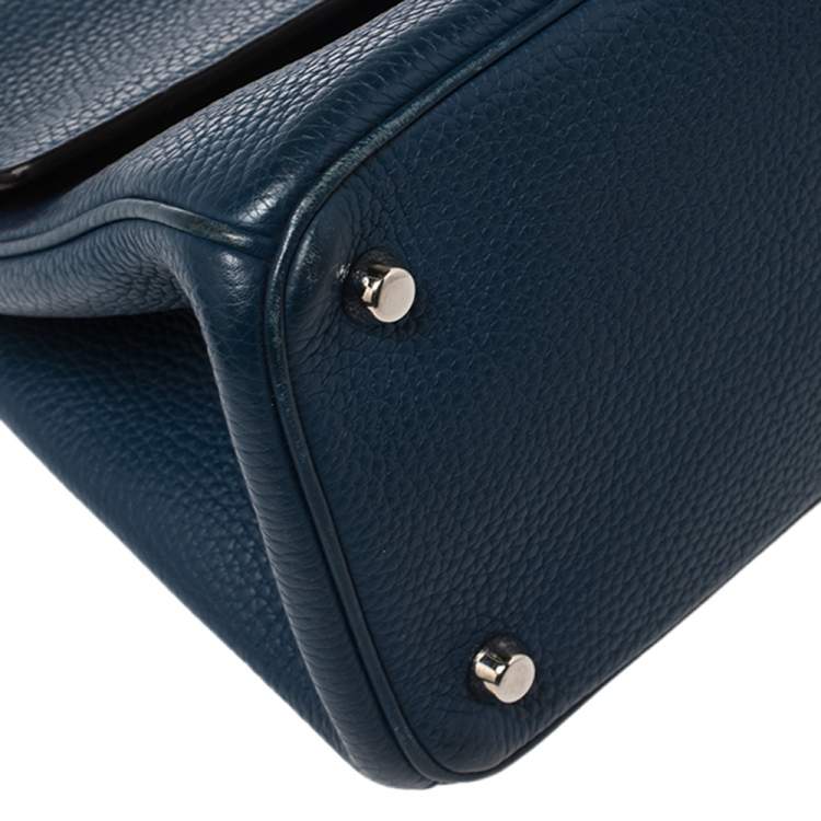 Pre Owned Dior Blue Leather Small Be Dior Flap Top Handle Bag