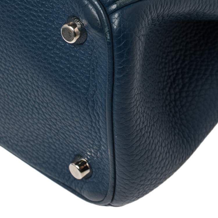 Pre Owned Dior Blue Leather Small Be Dior Flap Top Handle Bag