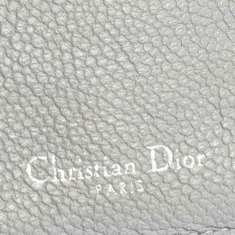 Pre Owned Dior Grey Leather Diorama Card Holder