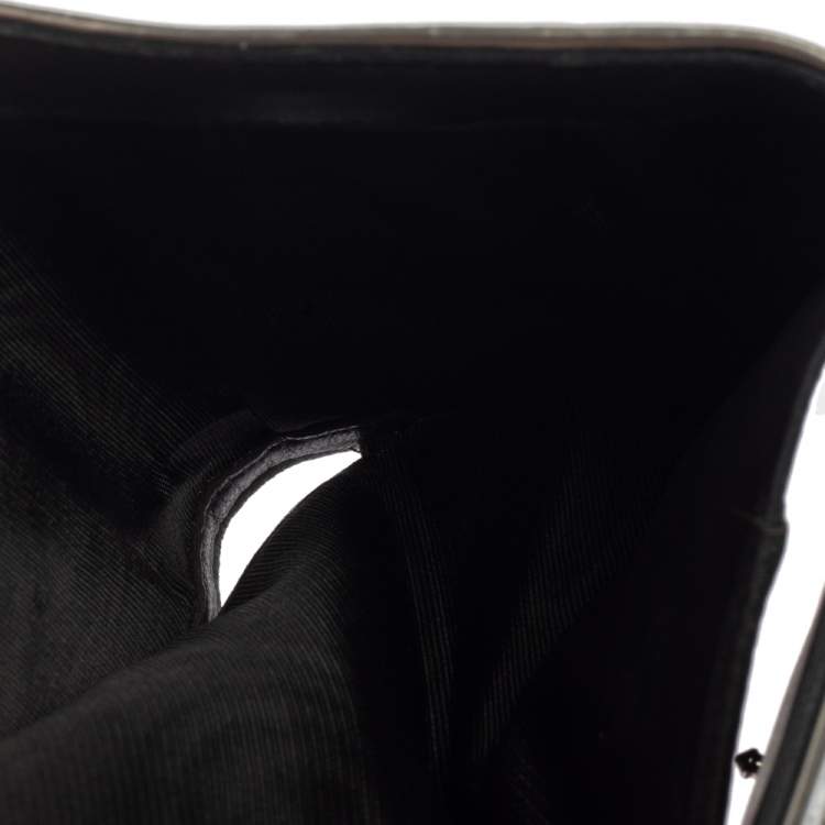 Pre Owned Dior Metallic Silver Micro Cannage Leather Diorama Trifold Wallet