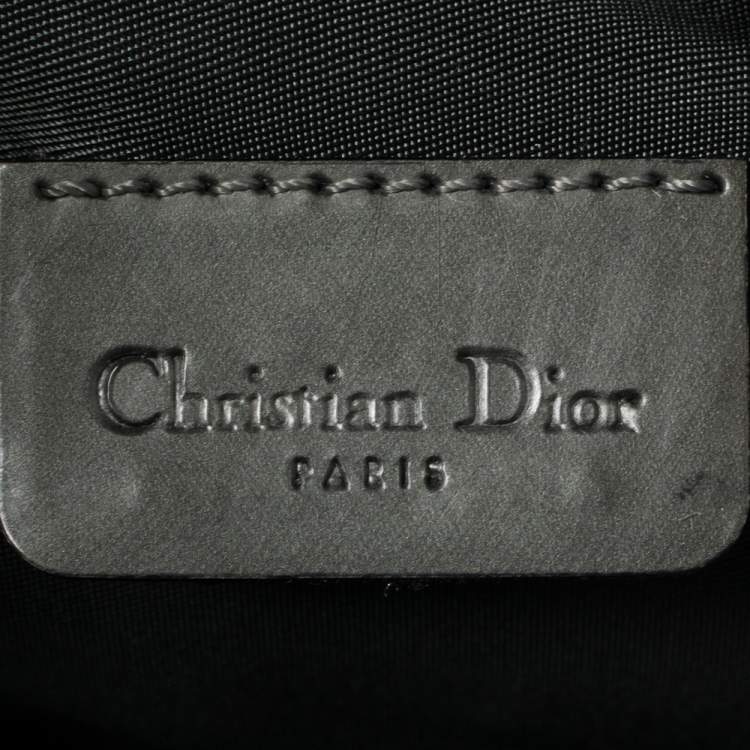 Pre Owned Dior Silver Oblique Matte Leather Saddle Bag
