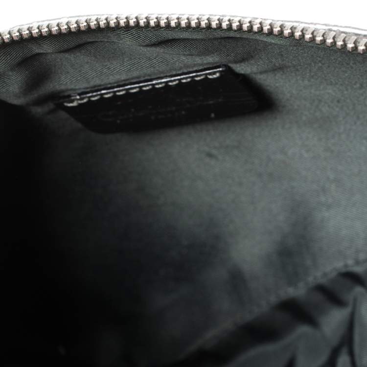 Pre Owned Dior Silver Oblique Matte Leather Saddle Bag