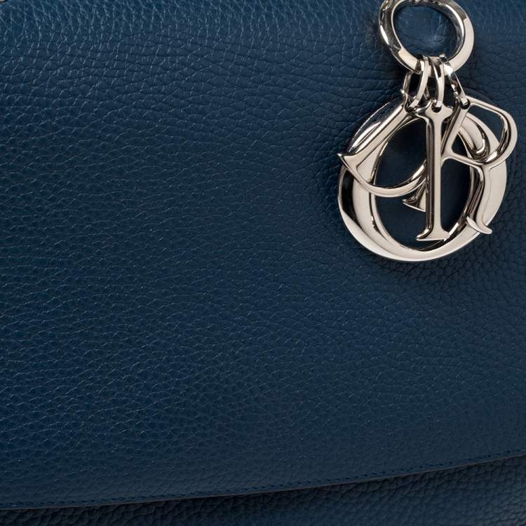 Pre Owned Dior Blue Leather Large Be Dior Flap Top Handle Bag