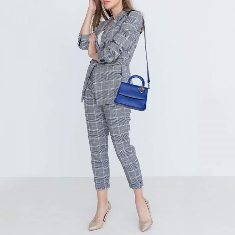 Pre Owned Dior Blue Leather Mini Be Dior Top Handle Bag