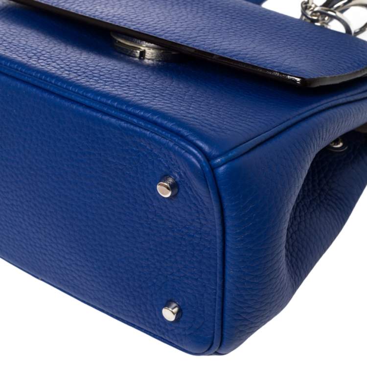 Pre Owned Dior Blue Leather Mini Be Dior Top Handle Bag