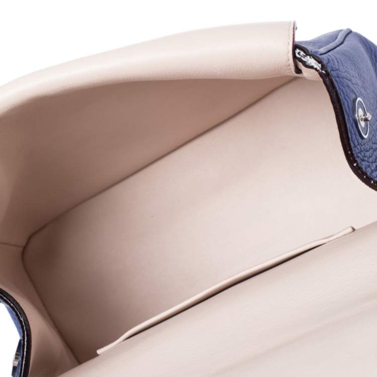 Pre Owned Dior Blue Leather Mini Be Dior Top Handle Bag