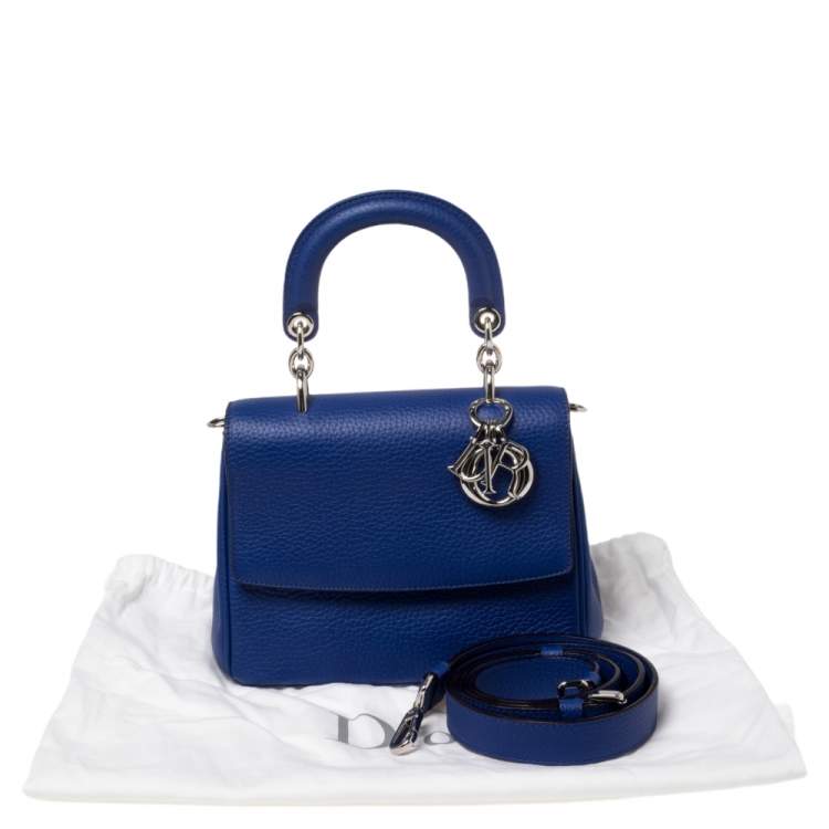 Pre Owned Dior Blue Leather Mini Be Dior Top Handle Bag