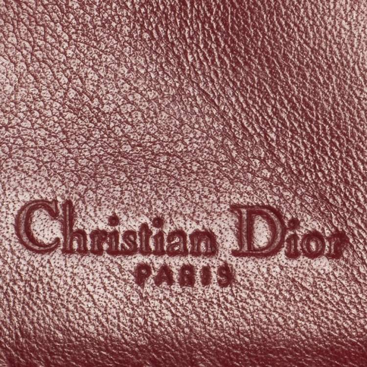 Pre Owned Dior Red Cannage Patent Leather Lady Dior Card Case
