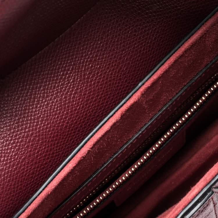 Pre Owned Dior Dark Red Leather Saddle Bag