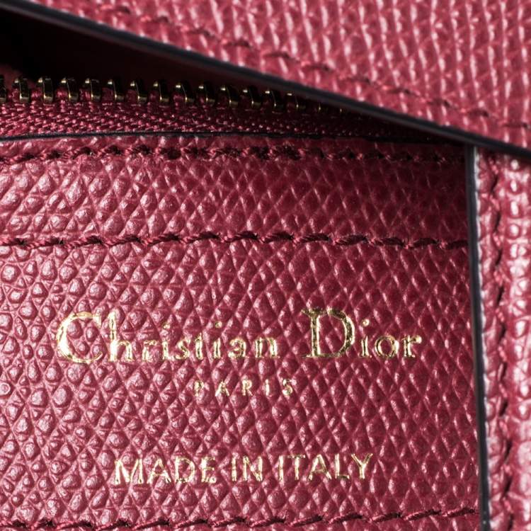 Pre Owned Dior Dark Red Leather Saddle Bag