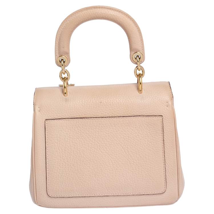 Pre Owned Dior Pink Leather Mini Be Dior Top Handle Bag