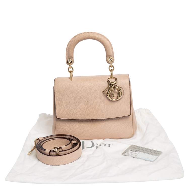 Pre Owned Dior Pink Leather Mini Be Dior Top Handle Bag