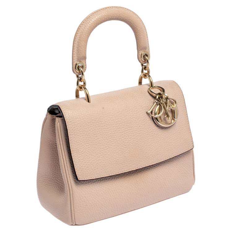 Pre Owned Dior Pink Leather Mini Be Dior Top Handle Bag