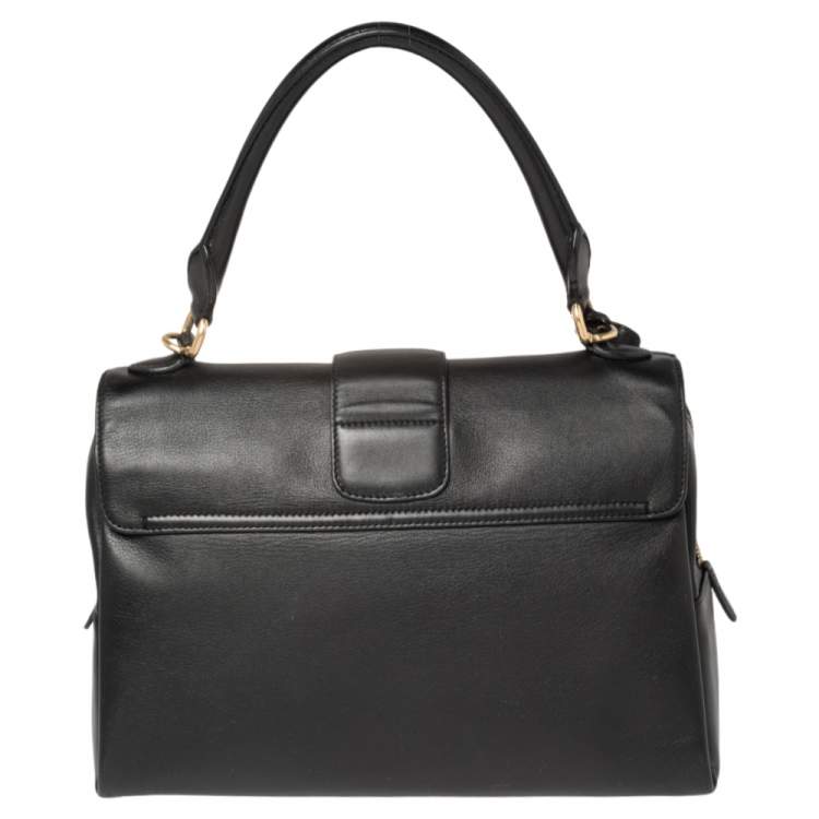Pre Owned Dior Black Leather New Lock Top Handle Bag