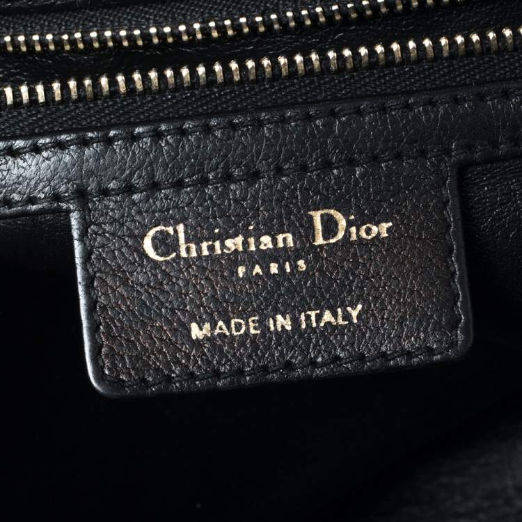 Pre Owned Dior Black Leather New Lock Top Handle Bag