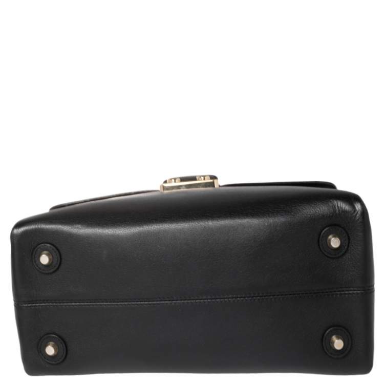 Pre Owned Dior Black Leather New Lock Top Handle Bag