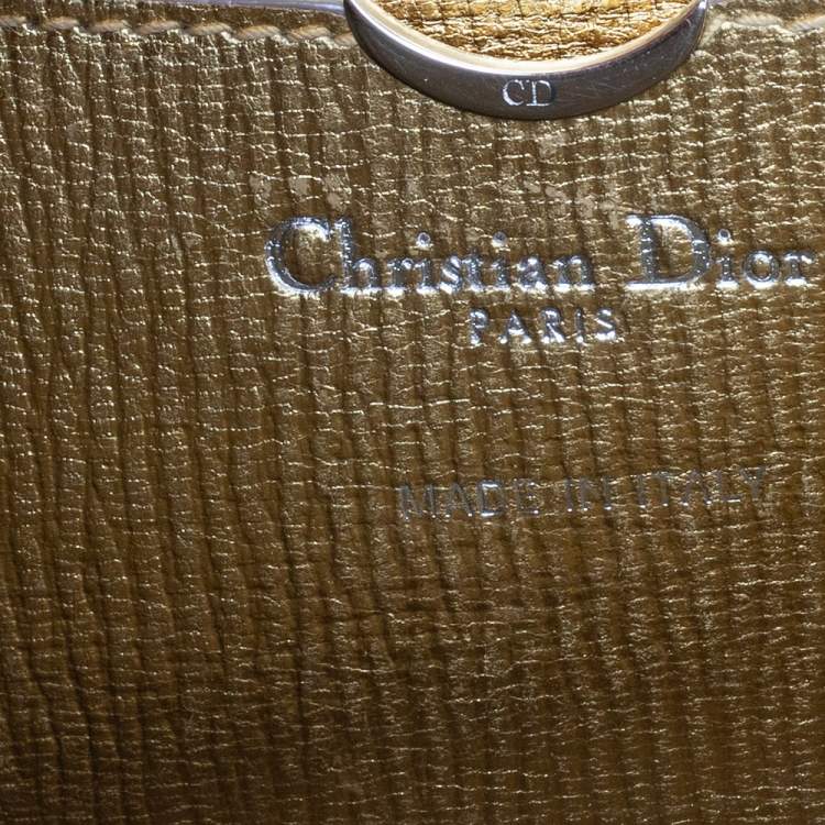 Pre Owned Dior Gold Leather Diorever Top Handle Bag