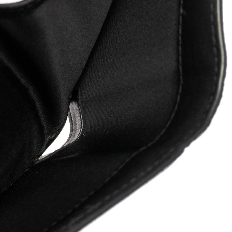 Pre Owned Dior Black Patent Leather Mania Trifold Wallet