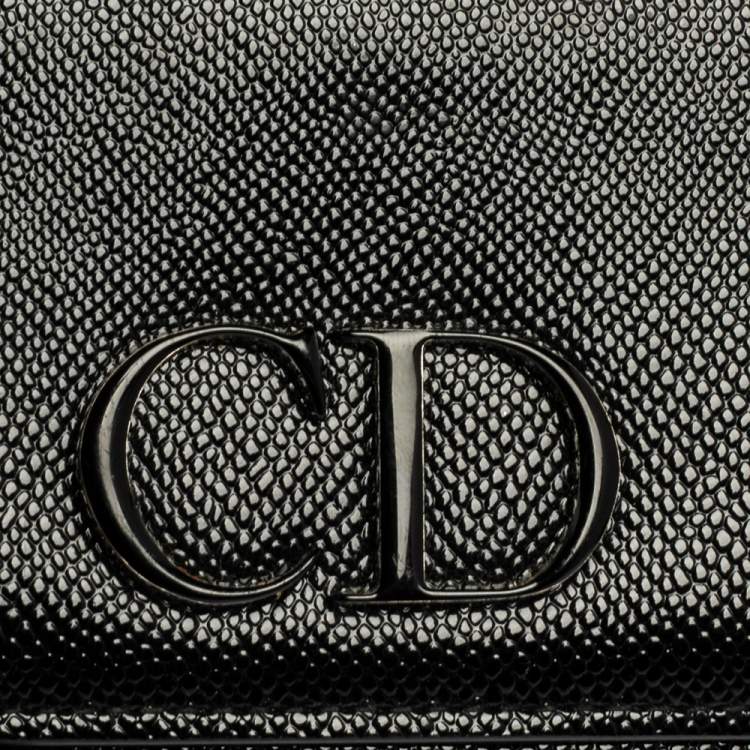 Pre Owned Dior Black Patent Leather Mania Trifold Wallet