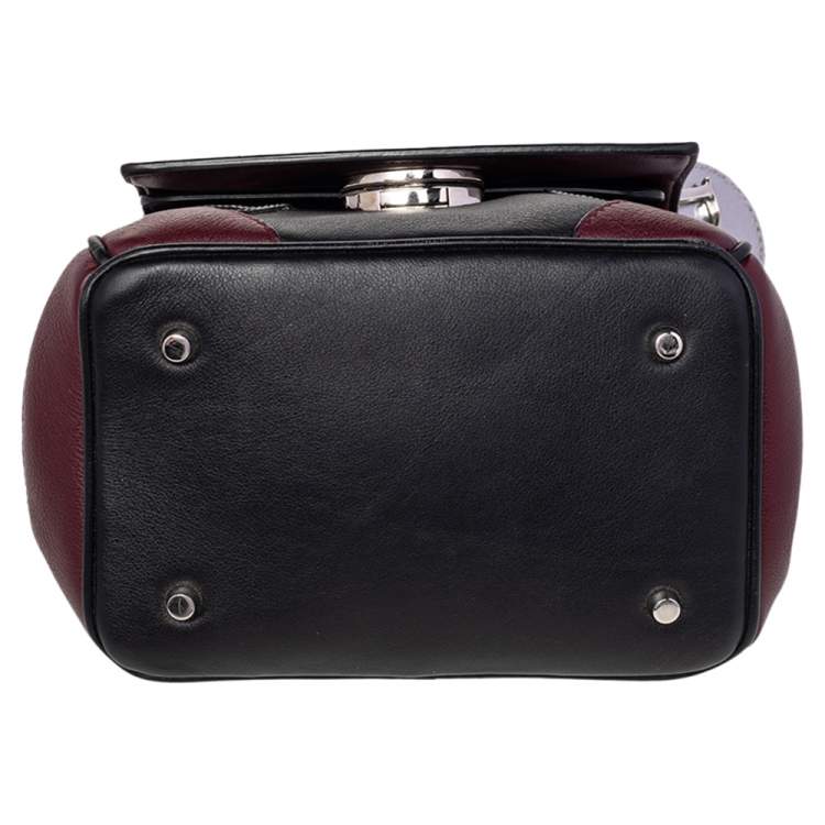 Pre Owned Dior Multicolor Patent And Leather Micro Be Dior Flap Top Handle Bag